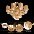 Round Indoor Hotel Modern Nordic Pendant Light Gold Led Murano Glass Crystal Chandelier